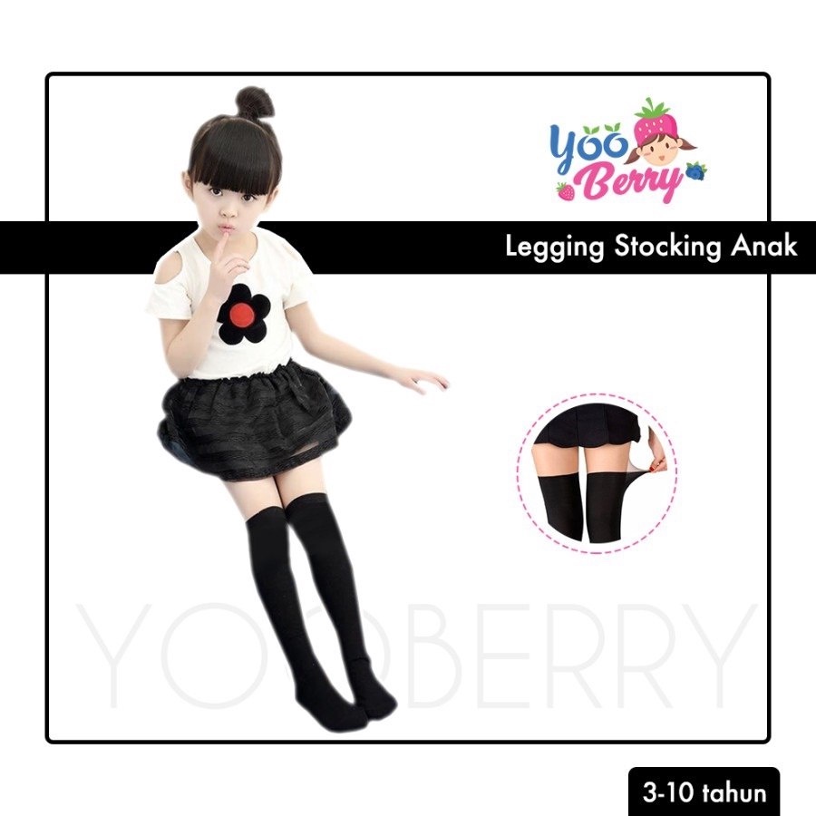 YooBerry Kids Pantyhose Stocking Legging Anak Perempuan Full Black Berry Mart