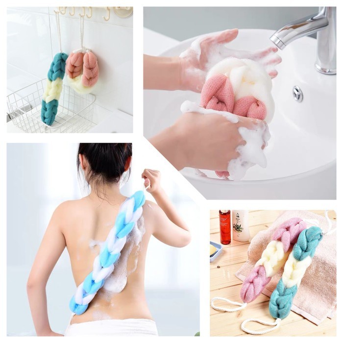 Busa Gosok Punggung / Sponge Mandi Panjang Kepang / spons Mandi | distshop