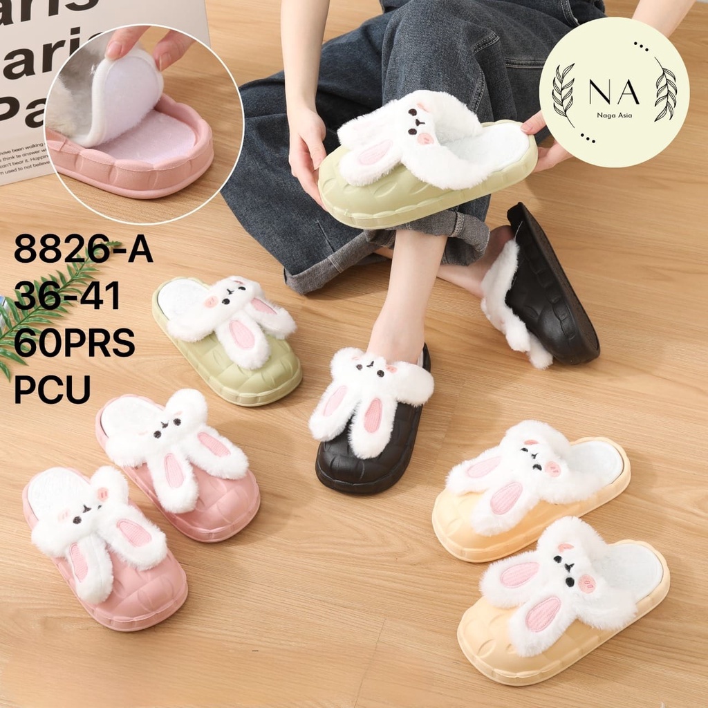 Sandal selop boneka wanita dewasa korea styel  8826-A (36-41) sandal kamar wanita indoor