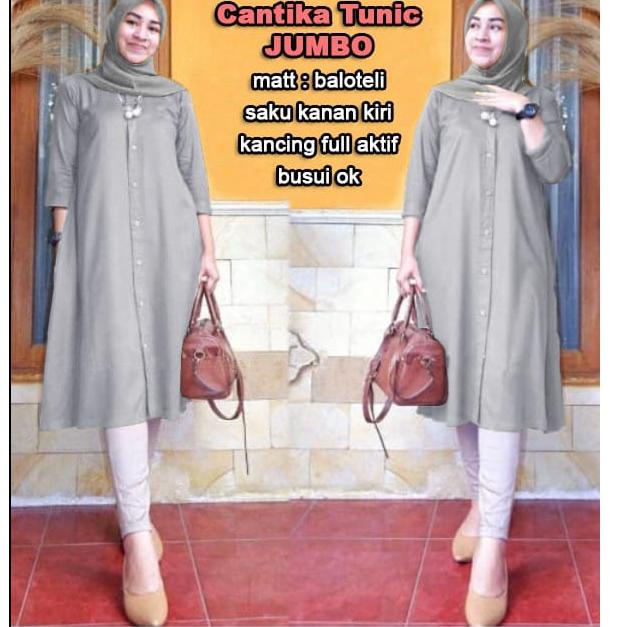 BIG SALE BOOM - TUNIK CANTIKA JUMBO, L, XL, XXL , 3XL / BAJU MUSLIM WANITA JUMBO/ TUNIK JUMBO / TUNI