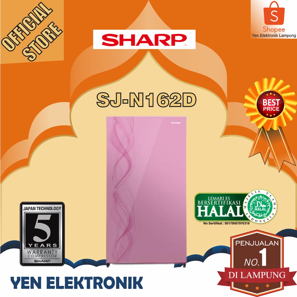 Kulkas SHARP SJ N162D Kulkas 1 Pintu Low Watt Garansi Resmi SHARP 5 Tahun