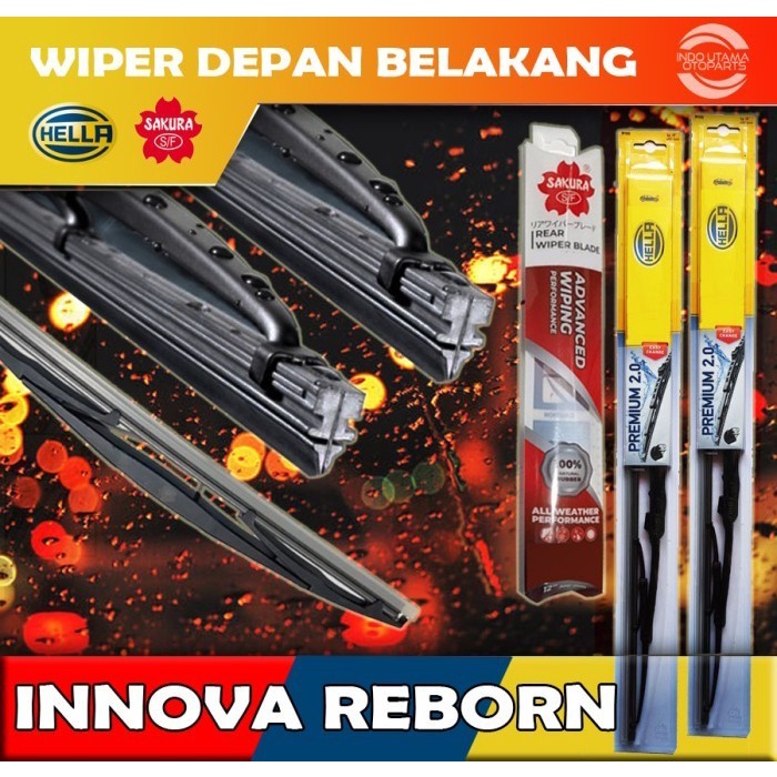 Wiper Depan Belakang Innova Reborn HELLA SAKURA