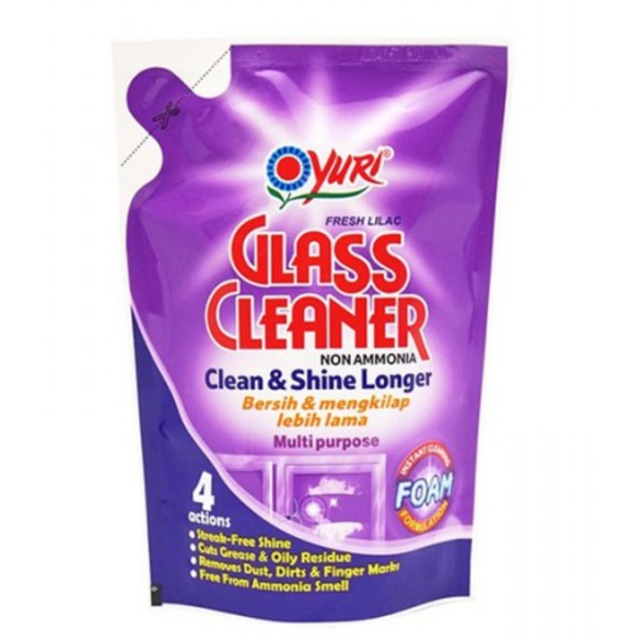 yuri glass cleaner refill 410ml- cairan pembersih kaca yuri