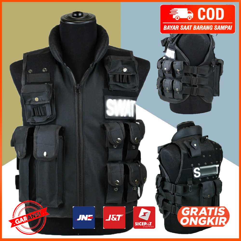 Rompi Militer Airsoft Gun CS SWAT Tactical Vest Size L CX93