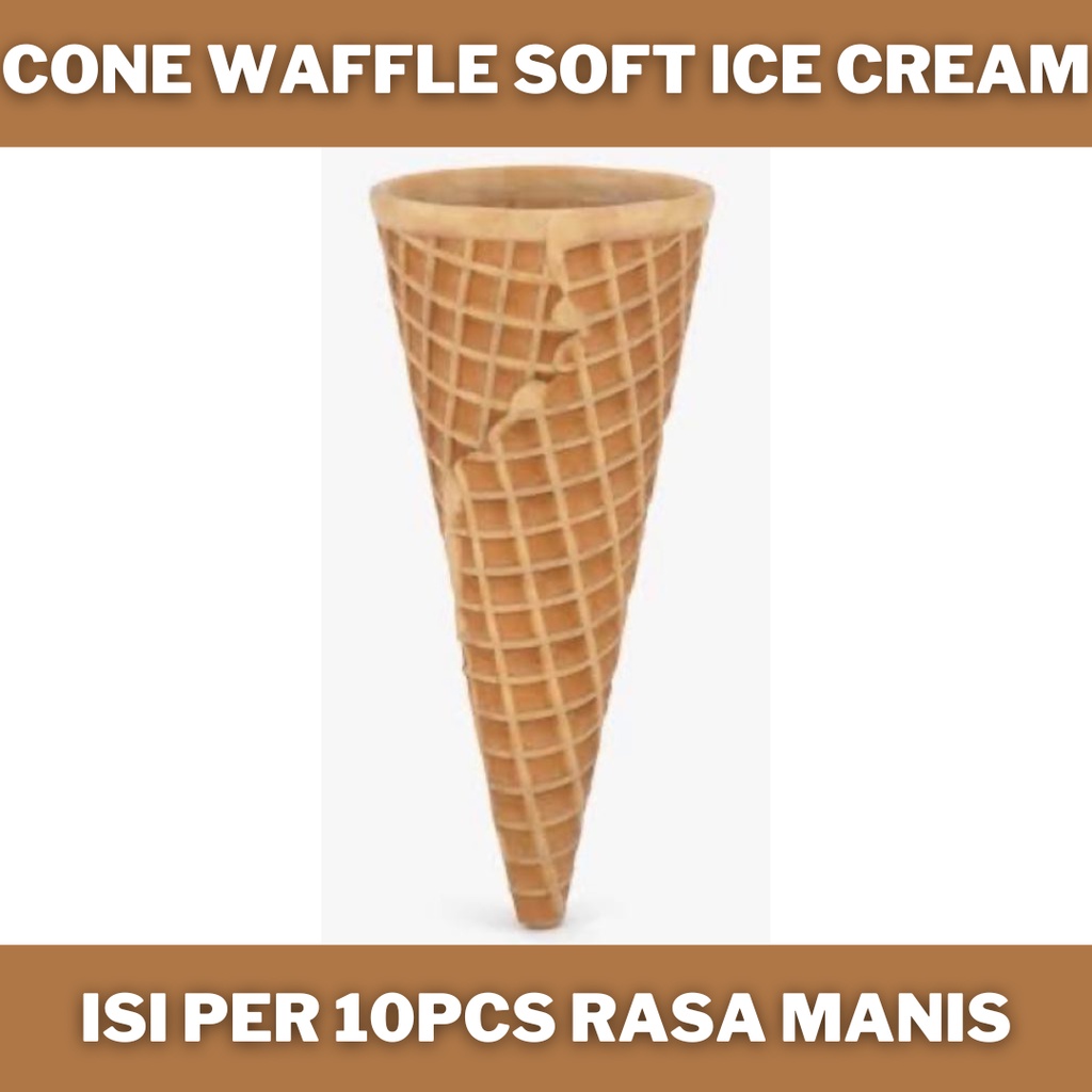 

cone wafle manis untuk soft ice cream Mixue isi 10