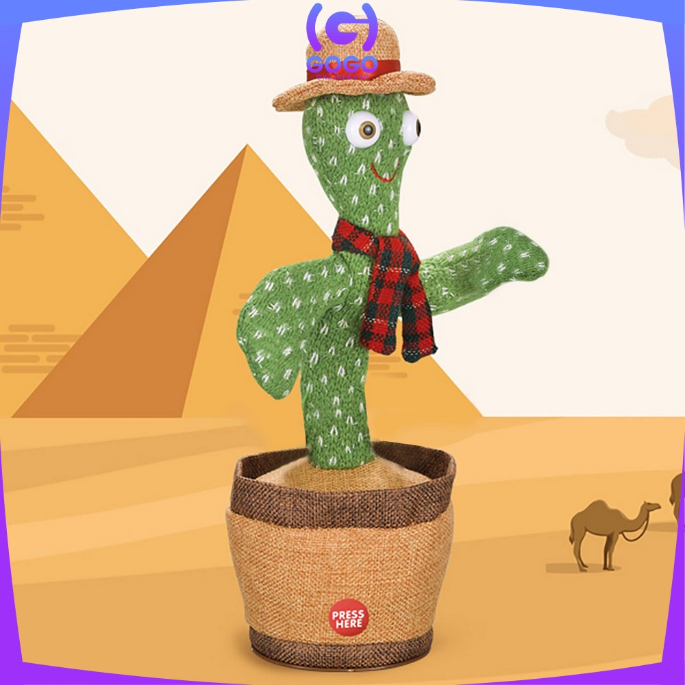 GOGO-M179 Mainan Kaktus Bergoyang Dancing Cactus Boneka Kaktus Goyang dan Bicara Kaktus Joget Ngomong