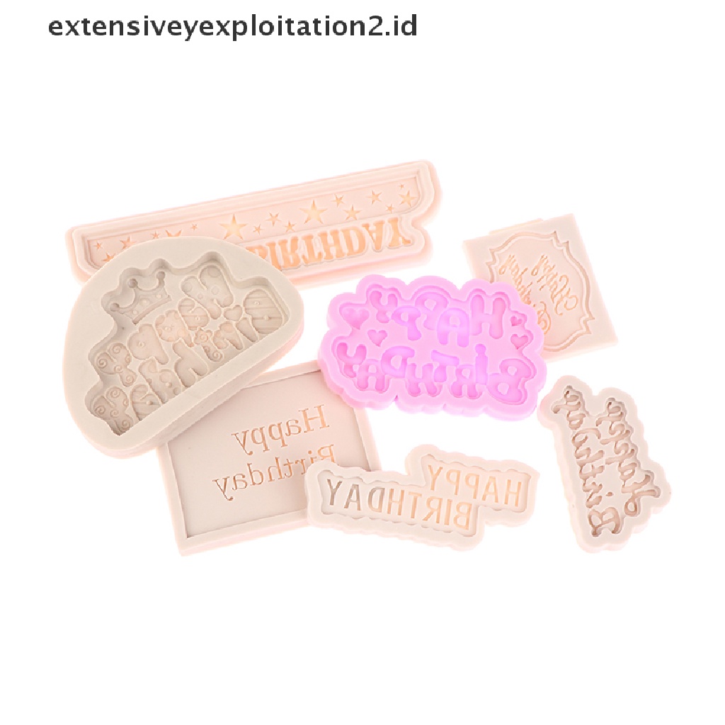 1 Pc Cetakan Jelly Cokelat Es 3D Bahan Silikon Desain Happy Birthday