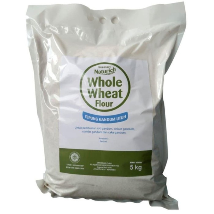 

NEW Tepung Gandum Utuh Whole Wheat Flour (WWF) Bogasari Naturich 5Kg