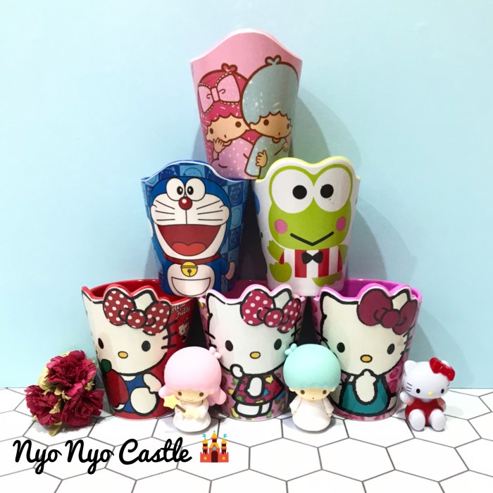 Mug Gelas Cangkir Melamin Anak Shape Hello Kitty Doraemon Keroppi