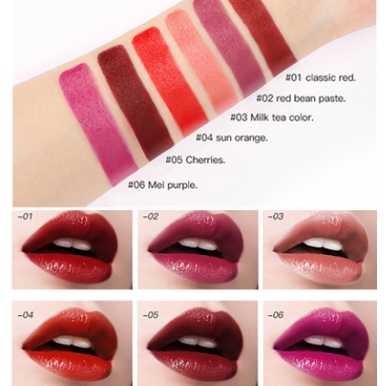 Hengfei nude color cherry color 6-color lipstick lasting moisturizing lipstick HK9219