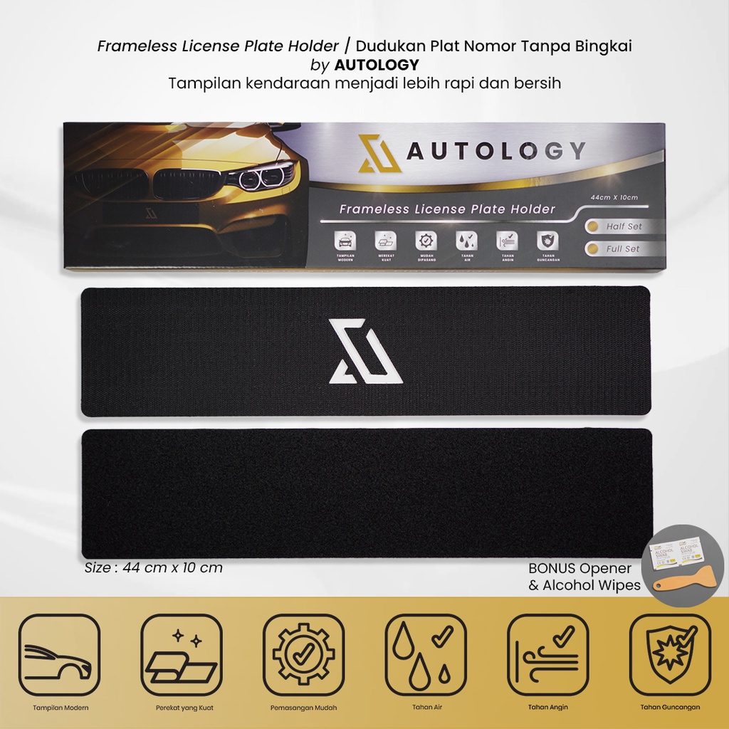 Autology License Plate Holder | Dudukan Plat Nomor Mobil Model Frameless (Tanpa Frame)