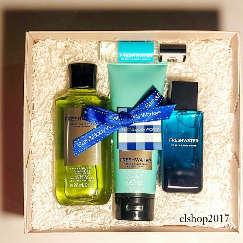 BBW MEN FRESHWATER GIFT SET PAKET BATH &amp; BODY WORKS