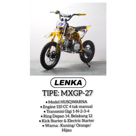 Motor Trail LENKA MXGP 27 Motor 110 cc 4 tak motor mainan bensin mini anak