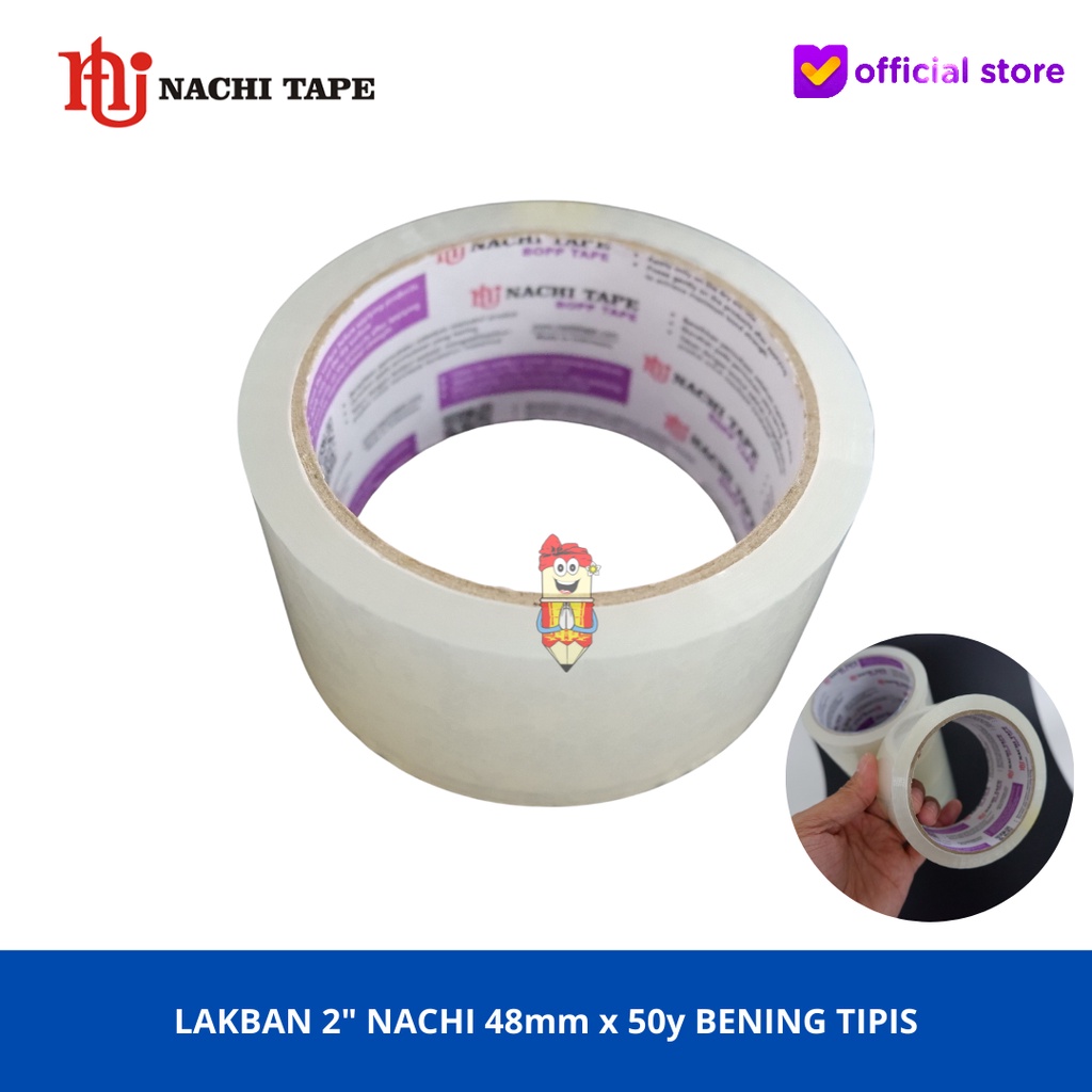 

Lakban bening Nachi 2 inch 48mm x 50 yard [TIPIS]