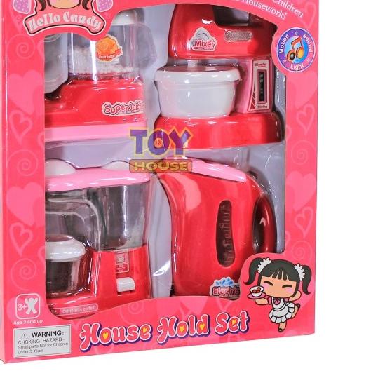 Mainan Mixer Blender Juicer Teko House Hold Set Pink - Mainan Memasak
