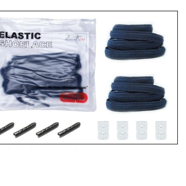 elacetico - elastic shoelace / tali sepatu elastis - Navy Blue