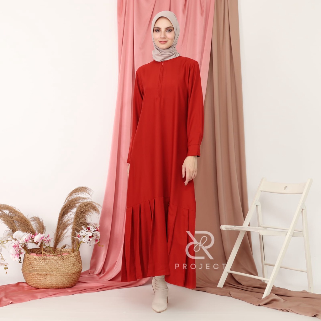 GF02 ~ NEW COLOUR YURI CERRY RED | BAJU GAMIS WANITA TERBARU | FASHION MUSLIM WANITA KEKINIAN | BAJU MUSLIM WANITA