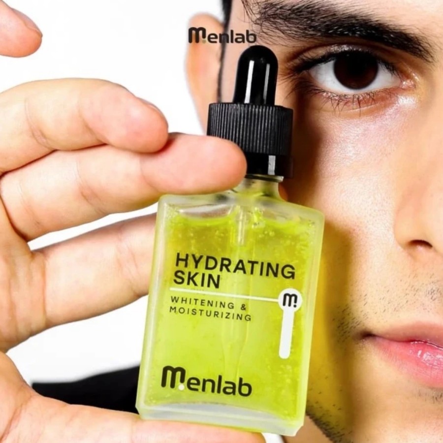 Menlab Hydrating Skin Serum Wajah Mencerahkan Dan Glowing Untuk Pria Bekas Jerawat 30Ml