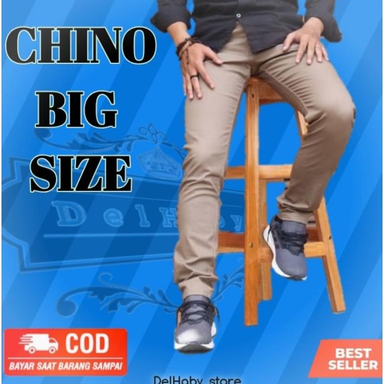 Celana Panjang Pria Chino Modern Chinos Slim Fit Malmo Big Size Jumbo 3644 Slimfit Delha