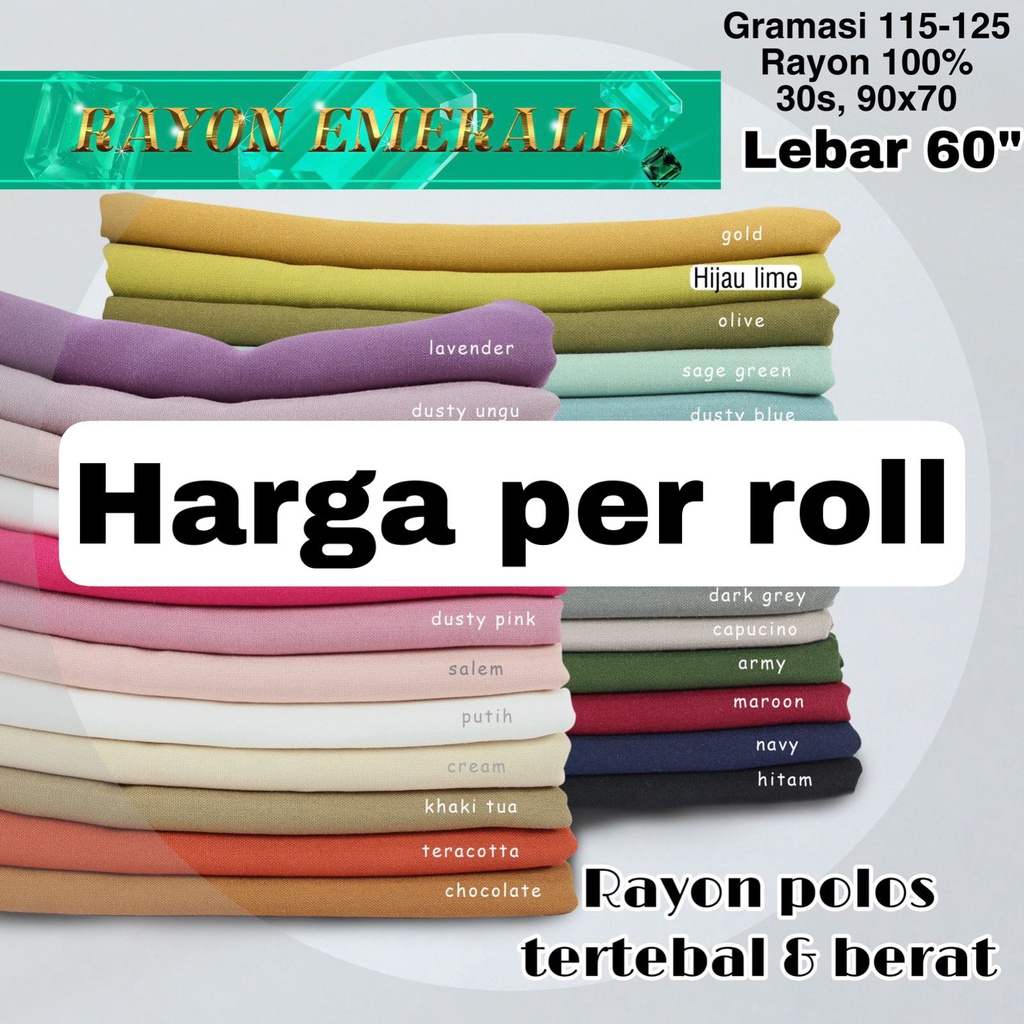 Bahan Kain Rayon Uniqlo Grosir Quality Super 1 Roll 50 Yard