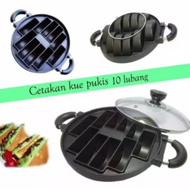 Cetakan kue pukis / rangin / pancong teflon anti lengket - 10 lubang