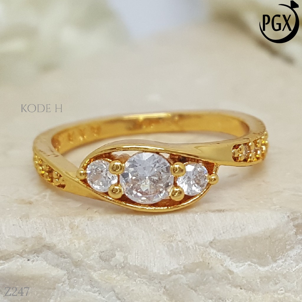 PGX Cincin Xuping Wanita Perhiasan Lapis Emas Aksesoris Fashion Premium - Z247