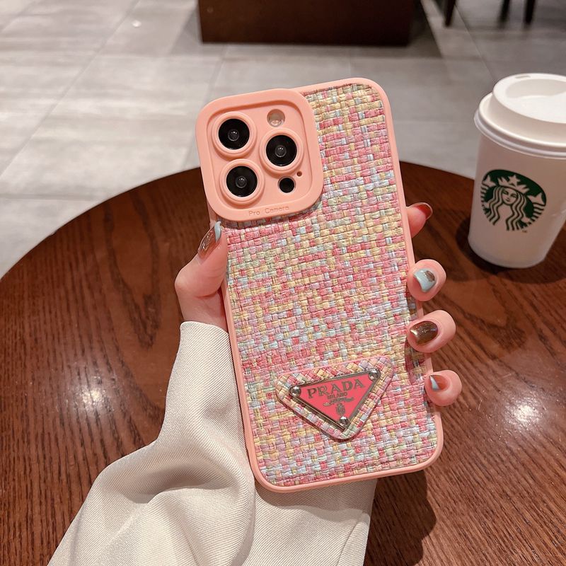 PRADA Casing Soft Case Motif Kotak-Kotak Untuk iPhone 7 8 Plus 7 + 8 + XR XS Max 11 Pro Max 12 Pro Max 13 Pro Max