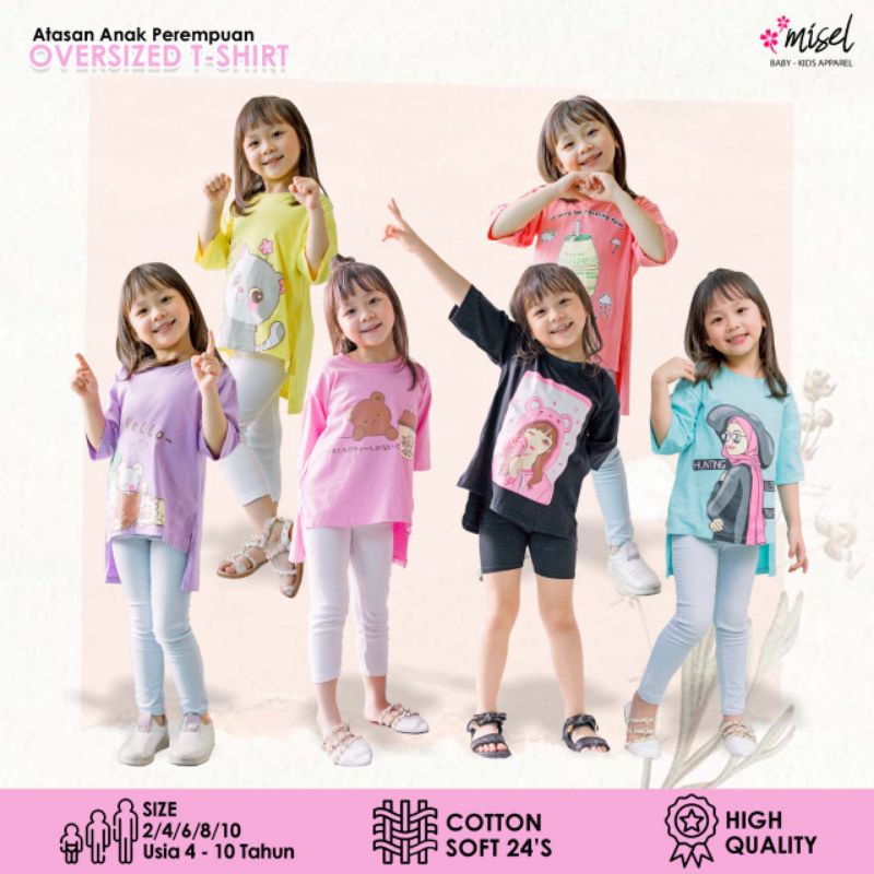 4-10 Tahun Kaos Oversize Anak by MISEL | kaos Anak Oversize Lengan Panjang Kekinian