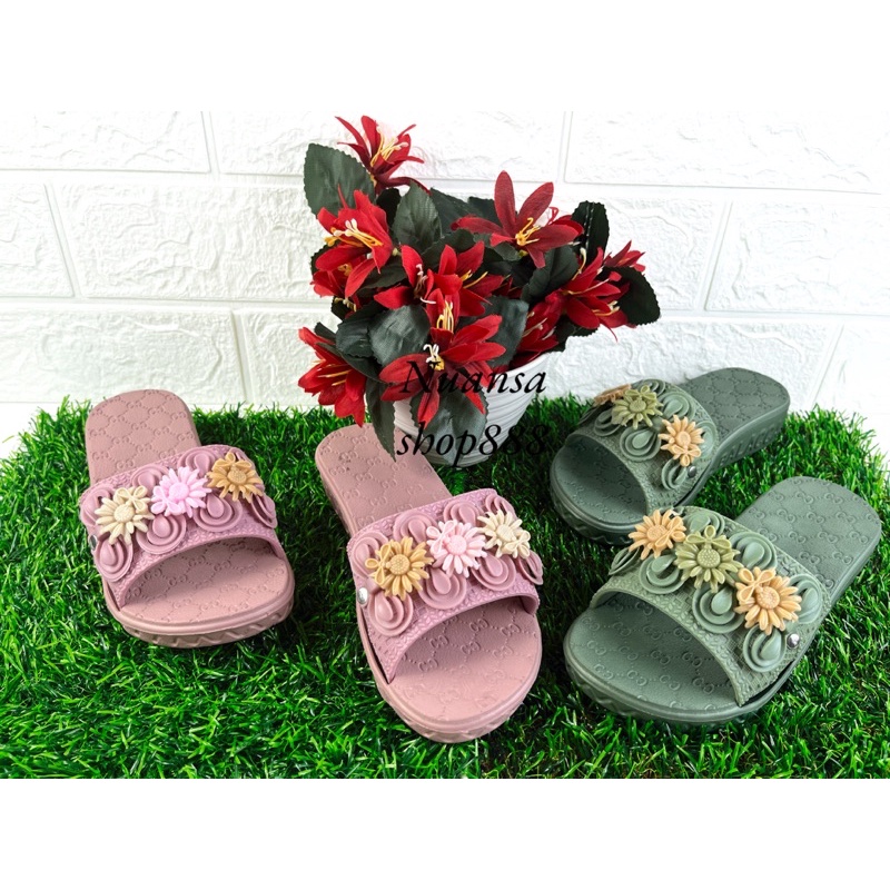 SANDAL Slip On Sandal Perempuan Bahan EVA/Karet ANTI LICIN! 010T-1 UK 30-35