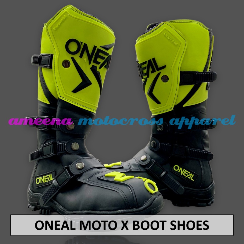 Sepatu MX Boots - Sepatu Trail - Sepatu Motocross - Sepatu Enduro - Sepatu Adventure - Fluogreen Black