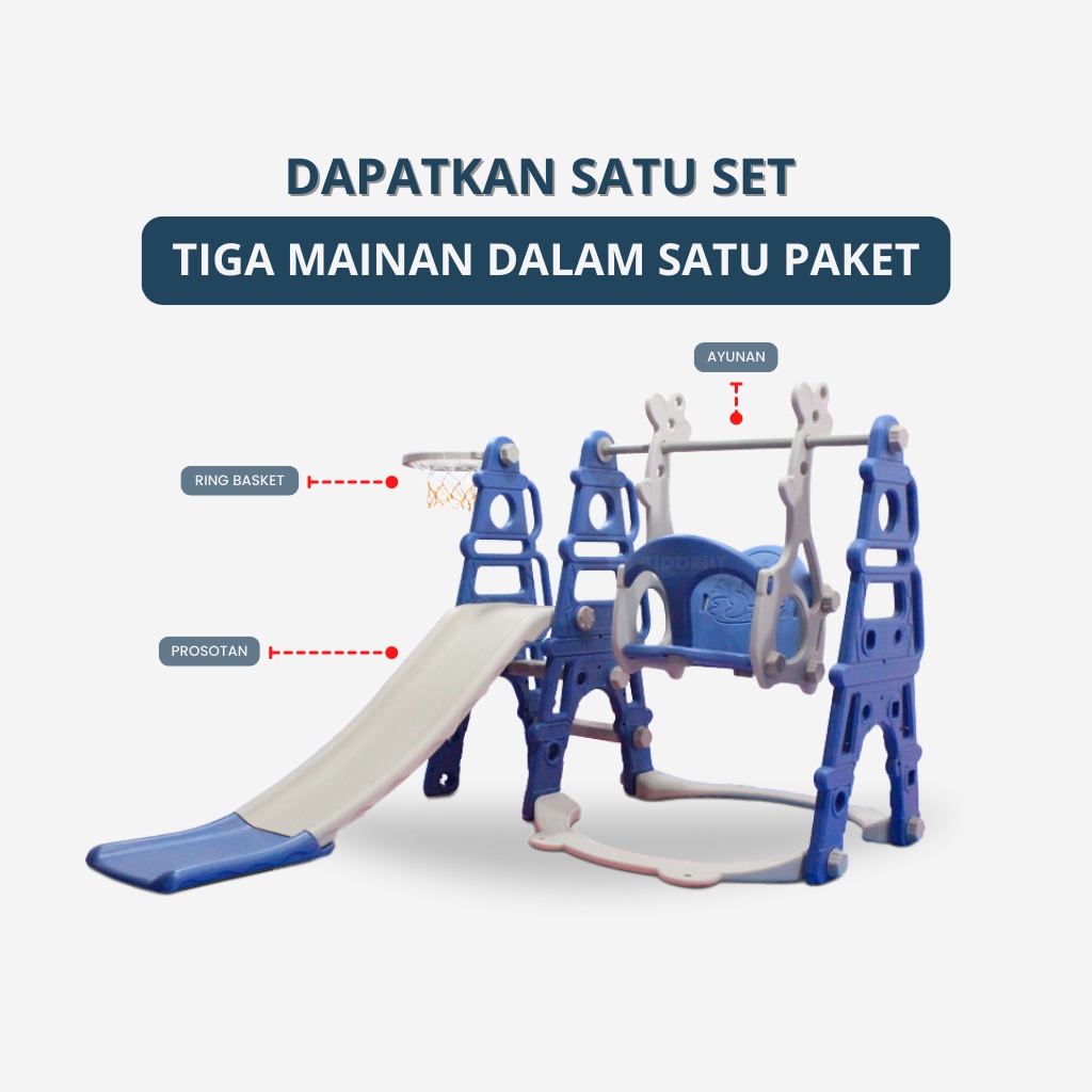 KIDDAILY PEROSOTAN ANAK DENGAN AYUNAN MAINAN ANAK SLIDE PROSOTAN ANAK BABY SLIDE BABY KID SLIDE KID SLIDING