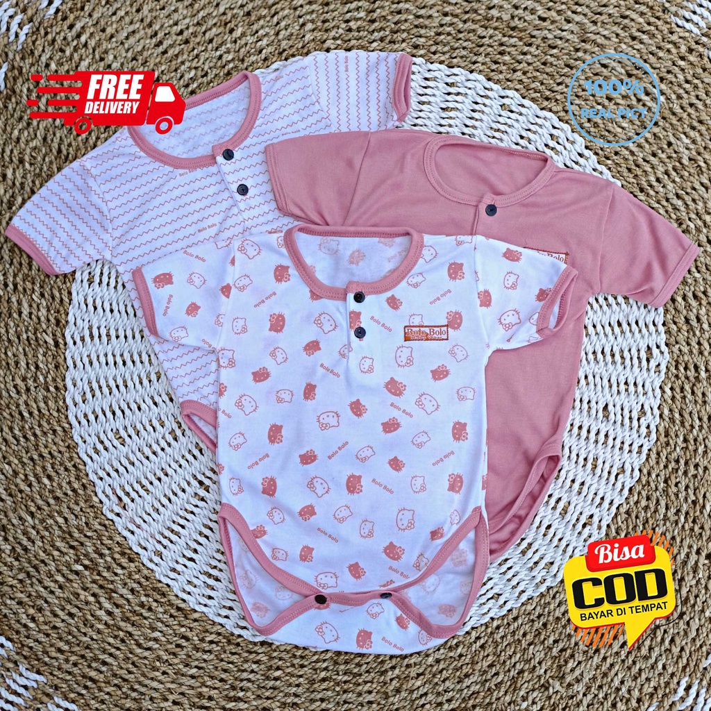 SALE 7.7 Serian Dusty - 3 pcs Jumper Bayi PINK DUSTY SERIES 0 sd 6 Bulan merk SNI Bolo - Bolo