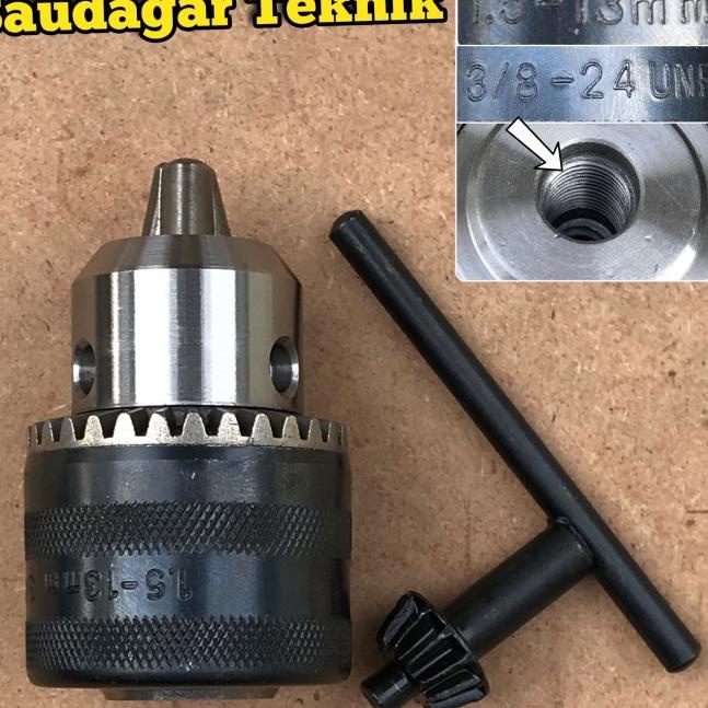 Kepala Bor 10mm ke 13mm Drat 3/8 Inch 24unf Chuck Drill 13 mm 3/8"