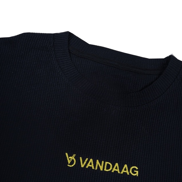 VANDAAG - 12 / T-SHIRT WAFFLE OVERSIZE UNISEX / BLACK