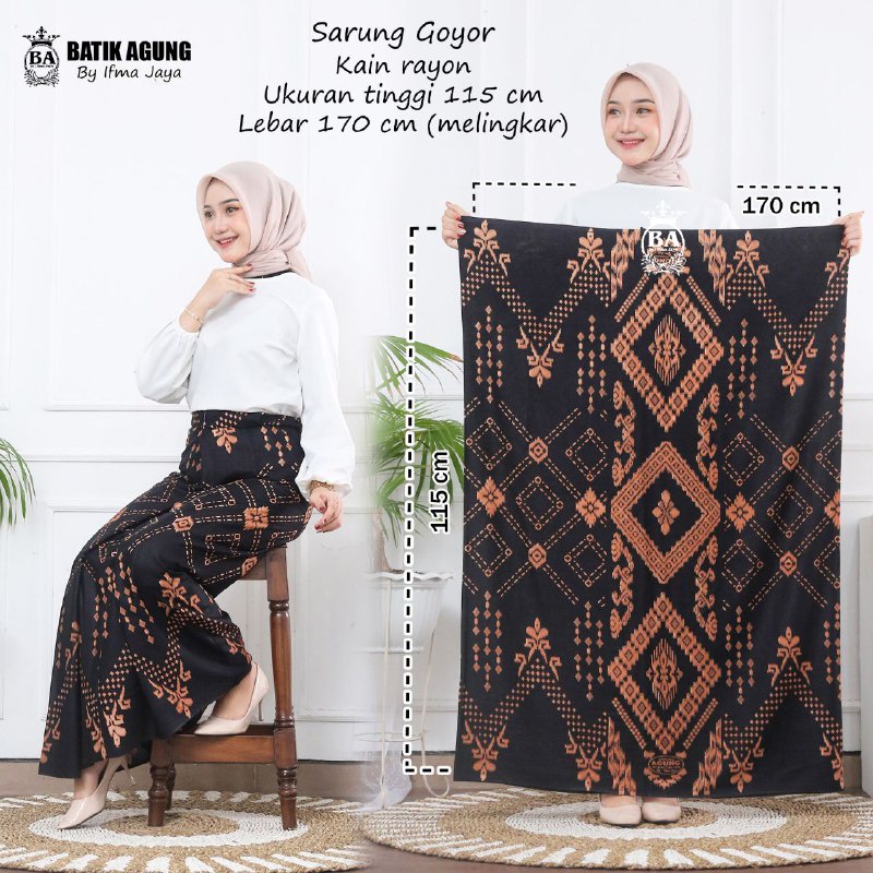 KAIN SARUNG HITAM MANIS SARUNG PELANGI SARUNG KORAN TYDE GLOYOR REMAJA WANITA SARUNG BATIK PEKALONGAN SANTRI PUTRI UNTUK SERAGAM