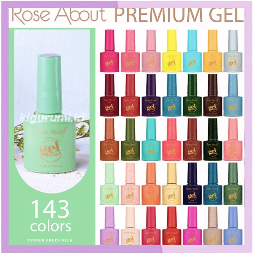 (1-87) ROSE ABOUT Kutek Premium Gel Halal 7.3 ml Cat Kuku UV Polish Peel Off  KU045