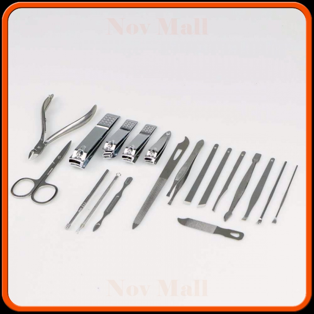 Nail Art Set Gunting Kuku Manicure Pedicure 19 PCS -BY494