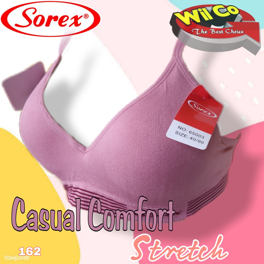 K162 - BRA WANITA SOREX SOFT AND STRETCH BUSA SEDANG TANPA KAWAT SIZE 34 - 40 DUA PENGAIT