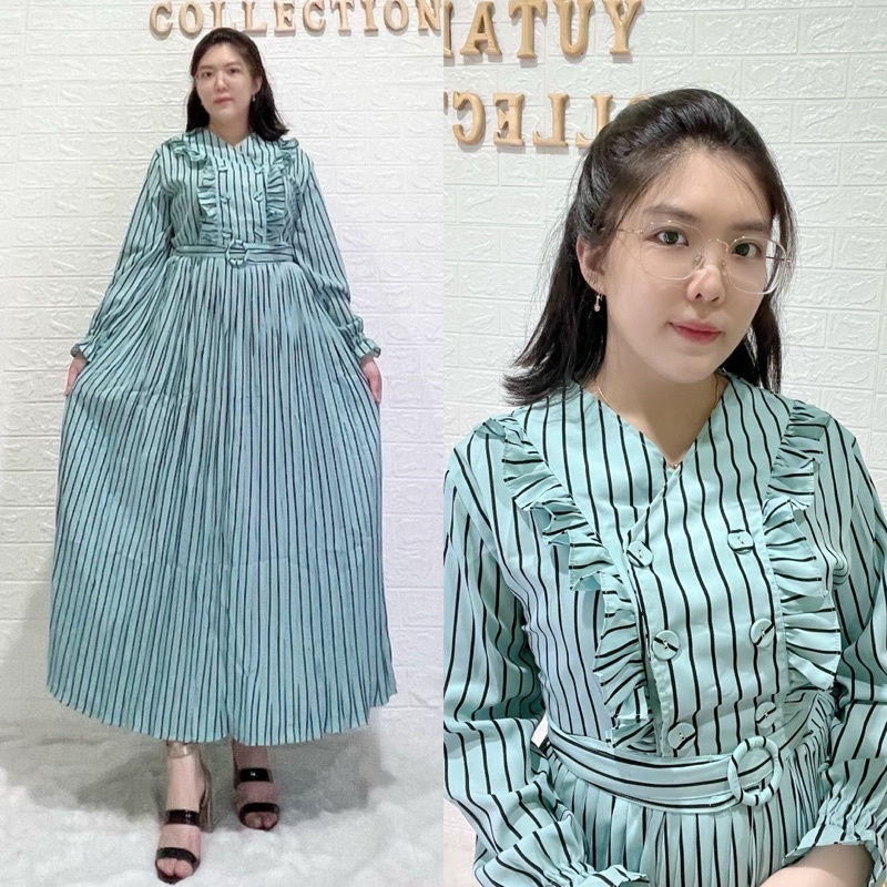 Gamis Salur Rumbai Plisket