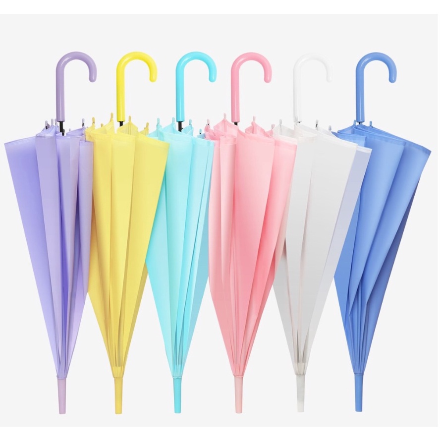 PA Payung Transparan Style Korea Jepang Polos Warna Warni Payung Lipat Bening Cantik Payung Rainbow Umbrella Fashionable Candy Color Import Murah Terlaris PR111