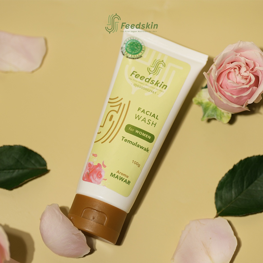 Feed Skin Facial Wash Temulawak Aroma Mawar [Untuk Wanita/For Women]/Sabun Wajah/Sabun Muka Alami