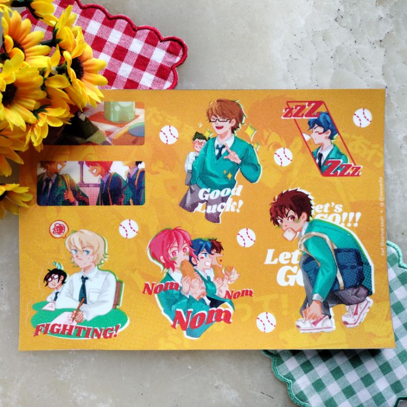 Daiya no Ace Seido "Go to School" A5 Sticker Sheet