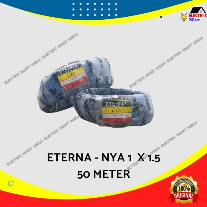 Eterna Kabel Listrik Biru Tunggal NYA 1 X 1.5 MM 1 ROLL (@50M)