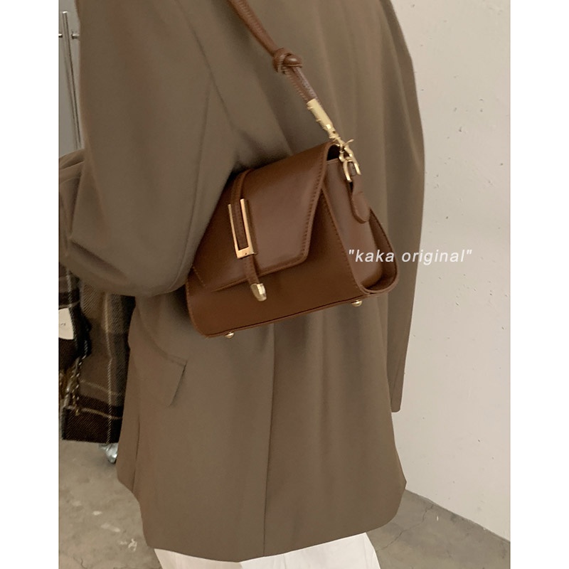 Suhao retro small square bag female 2021 new trendi fashion retro armpit bag all-match ins shoulder bag messenger bag