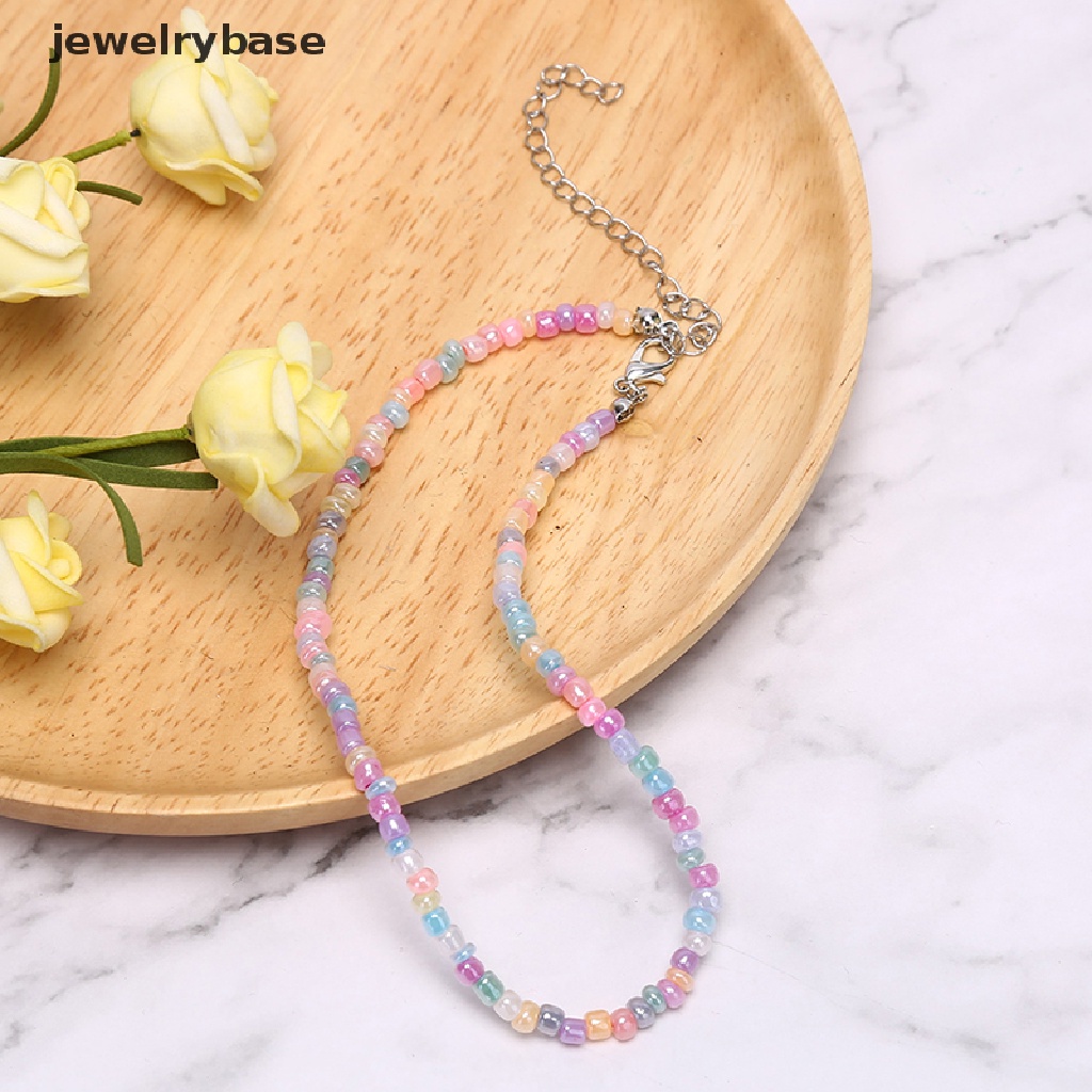 Kalung Choker Rantai Manik-Manik Warna-Warni Gaya Boho Untuk Wanita