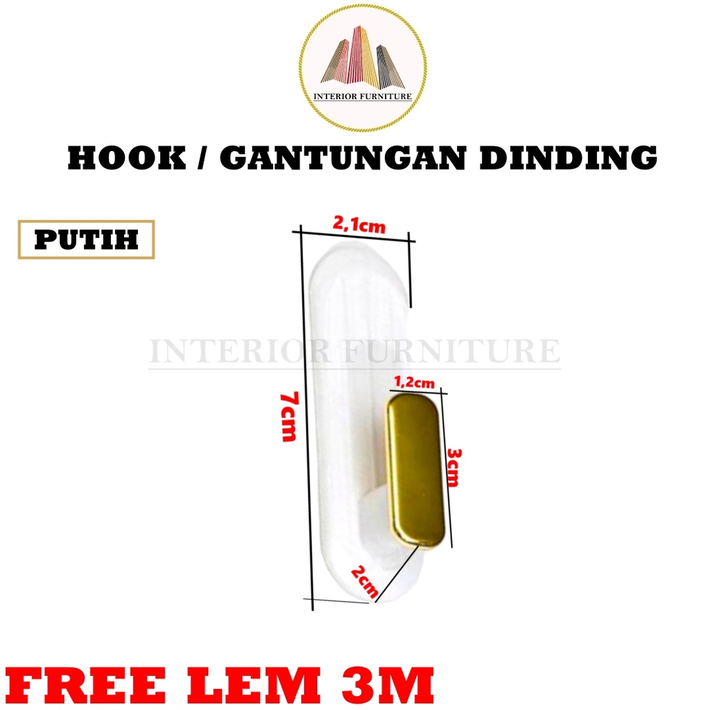 Hook Tempel Serbaguna Bisa Untuk Kait/Kunci/Baju/ Barang Lainnya