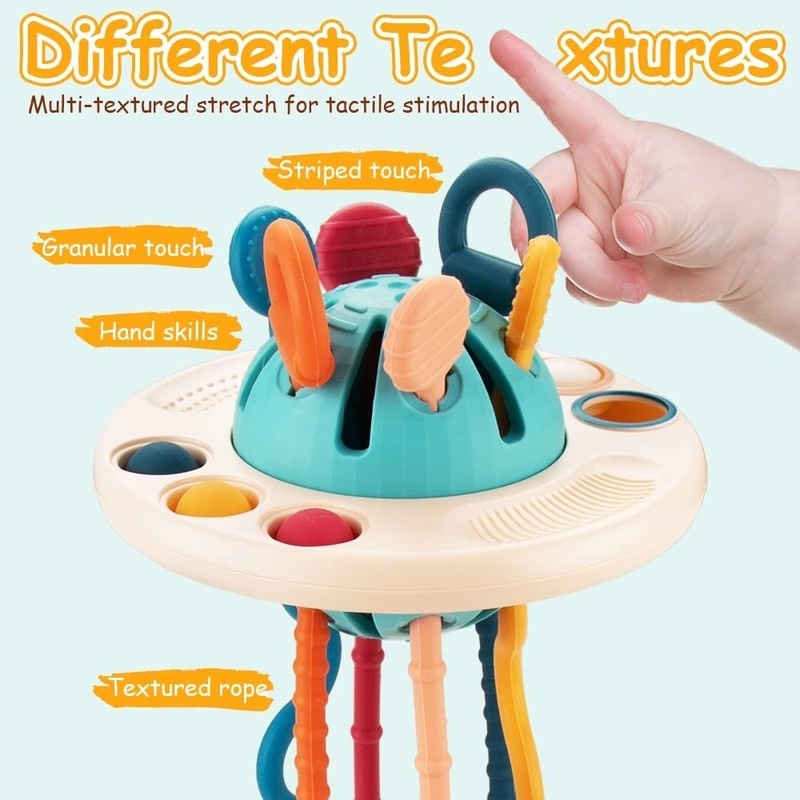 Mainan Teether Bentuk UFO Bahan Silikon Food Grade Untuk Bayi