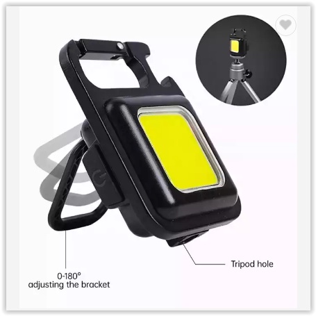 READY mini cob keychain lampu senter LED portable light USB rechargeable LED dengan gantungan kunci ini