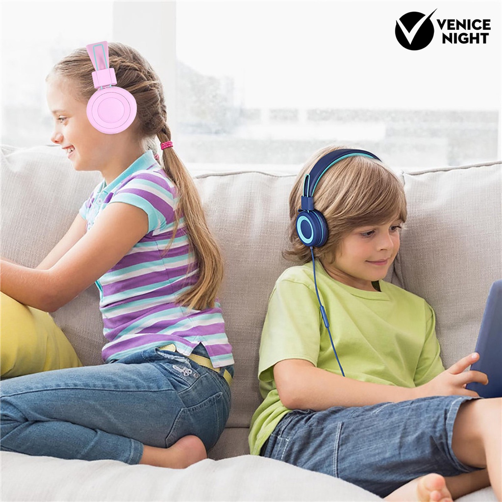 (VNEP) (Berkabel) Headset Over Ear Noise Reduction Headphone Gaming Lipat dengan Mikrofon untuk Anak-anak