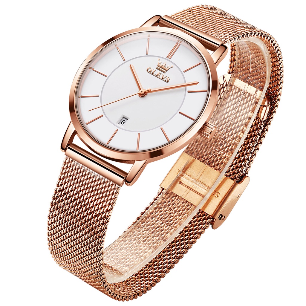murah olevs jam tangan wanita original anti air tahan kecil branded elegan analog rose gold